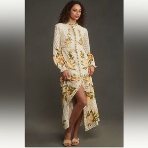 Farm Rio Floral Eyelet Maxi Dress NWT